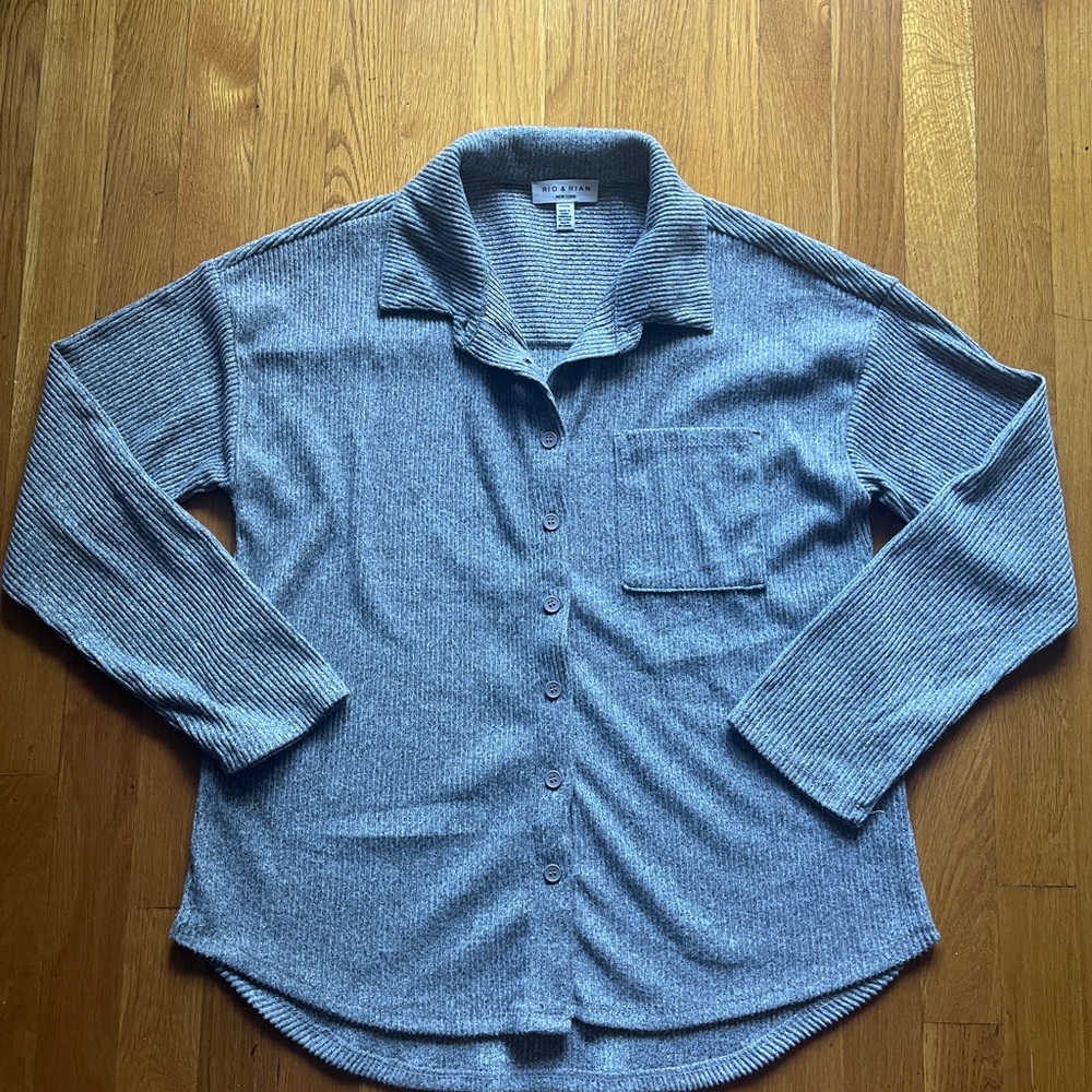 Gray Button Down Shirt for Women